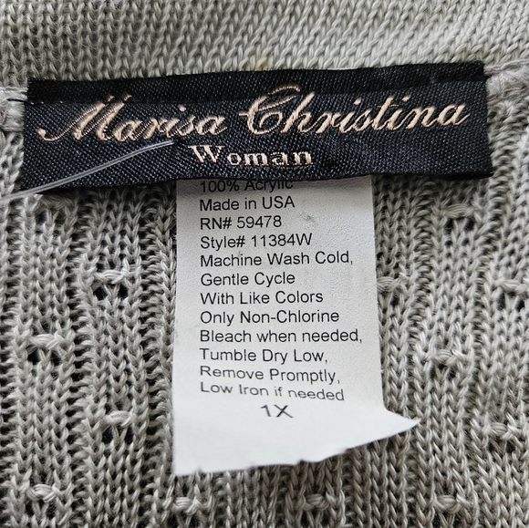 NWT - Marisa Christina Grey Bolero Lightweight Cardigan - Size 1X - Picture 2 of 6